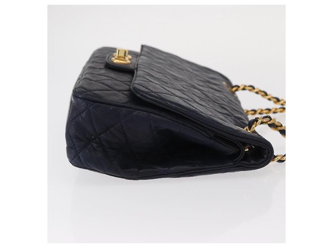 BALLY Borsa a Spalla con Catena Pelle Blu Navy Oro Auth 153688 D'oro - vista 4