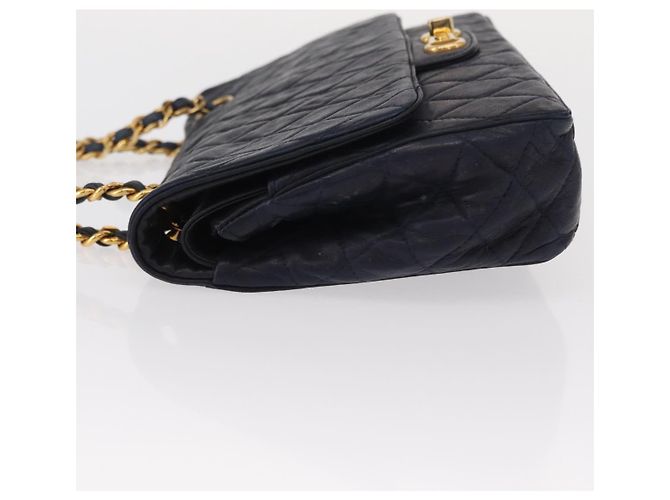 BALLY Borsa a Spalla con Catena Pelle Blu Navy Oro Auth 153688 D'oro - vista 5