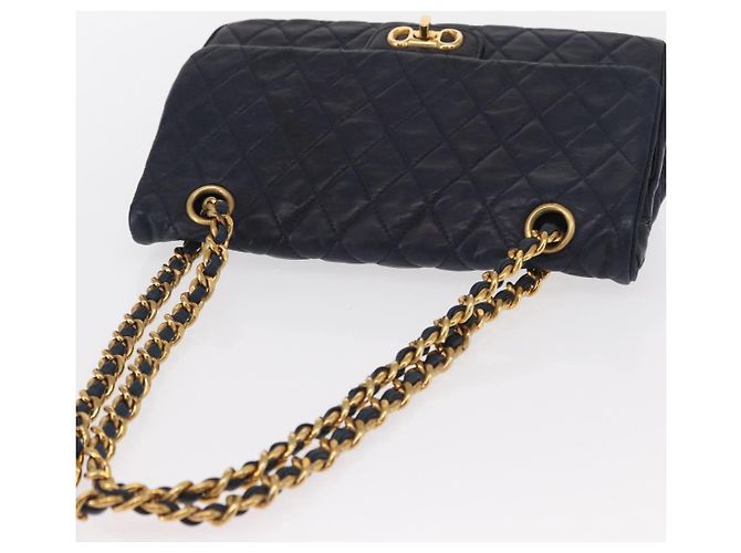 BALLY Borsa a Spalla con Catena Pelle Blu Navy Oro Auth 153688 D'oro - vista 6