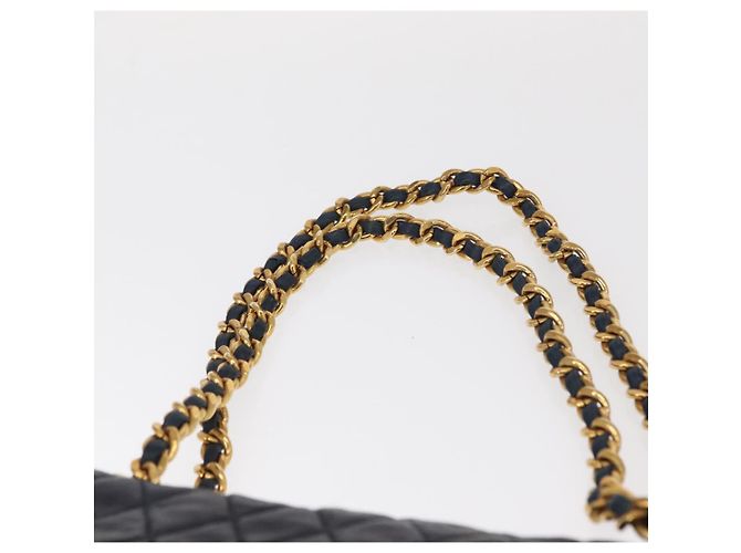 BALLY Borsa a Spalla con Catena Pelle Blu Navy Oro Auth 153688 D'oro - vista 8