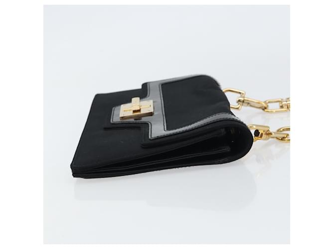 Borsa a Spalla GIVENCHY in Raso Nero e Oro Auth ka890 D'oro - vista 4