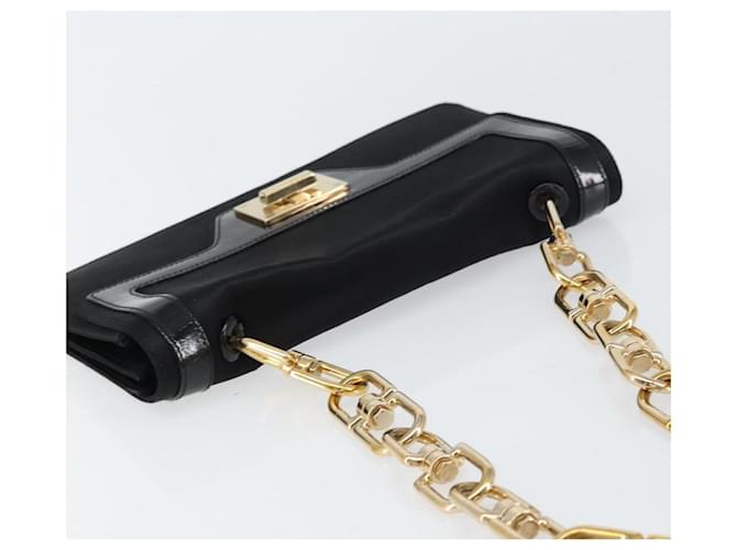 Borsa a Spalla GIVENCHY in Raso Nero e Oro Auth ka890 D'oro - vista 6
