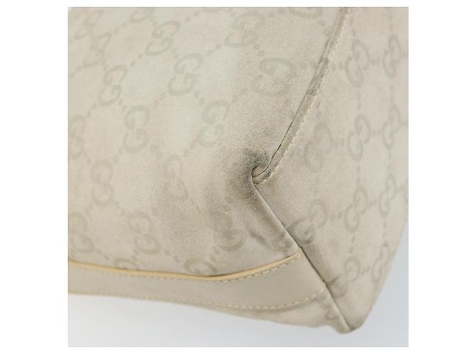 Borsa a Spalla GG Canvas Gucci Camoscio Bianco Argento 000 0602 Auth am10075 - vista 13
