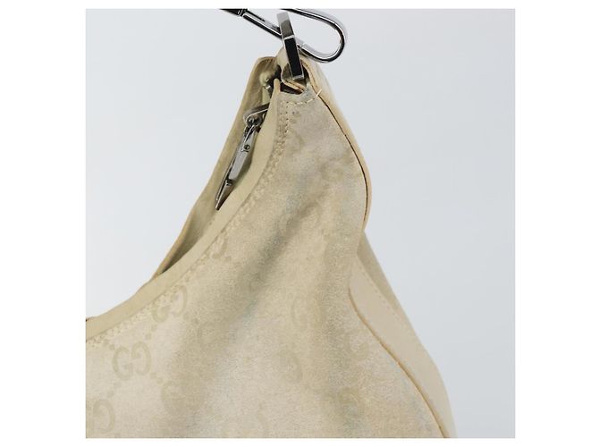 Borsa a Spalla GG Canvas Gucci Camoscio Bianco Argento 000 0602 Auth am10075 - vista 14
