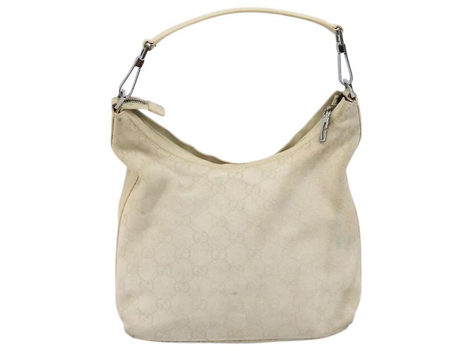 Borsa a Spalla GG Canvas Gucci Camoscio Bianco Argento 000 0602 Auth am10075 - vista 3