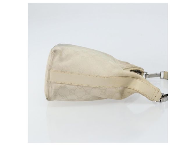 Borsa a Spalla GG Canvas Gucci Camoscio Bianco Argento 000 0602 Auth am10075 - vista 4