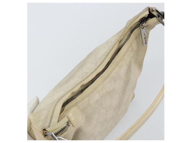 Borsa a Spalla GG Canvas Gucci Camoscio Bianco Argento 000 0602 Auth am10075 - vista 6