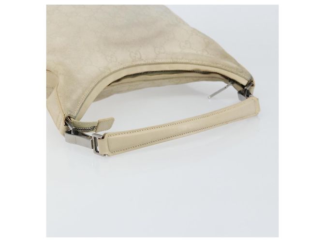 Borsa a Spalla GG Canvas Gucci Camoscio Bianco Argento 000 0602 Auth am10075 - vista 7