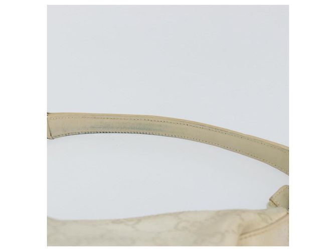 Borsa a Spalla GG Canvas Gucci Camoscio Bianco Argento 000 0602 Auth am10075 - vista 8