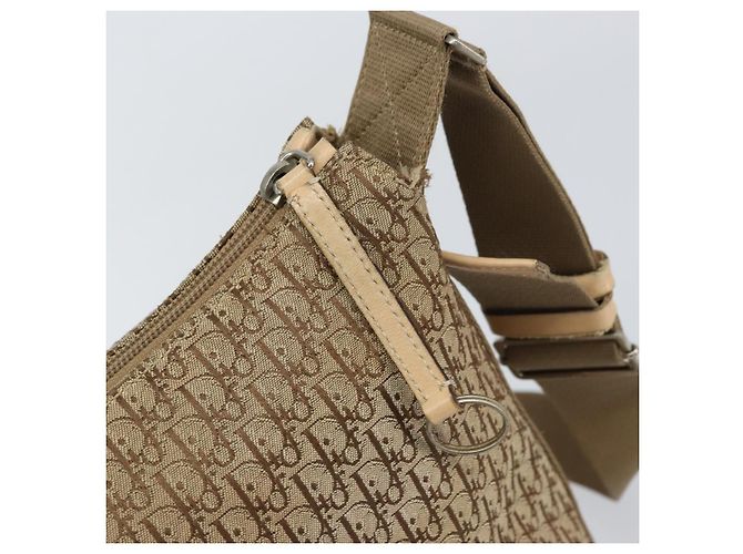 Borsa a Spalla in Tela Trotter Christian Dior Beige Argento Auth ep12239 - vista 14