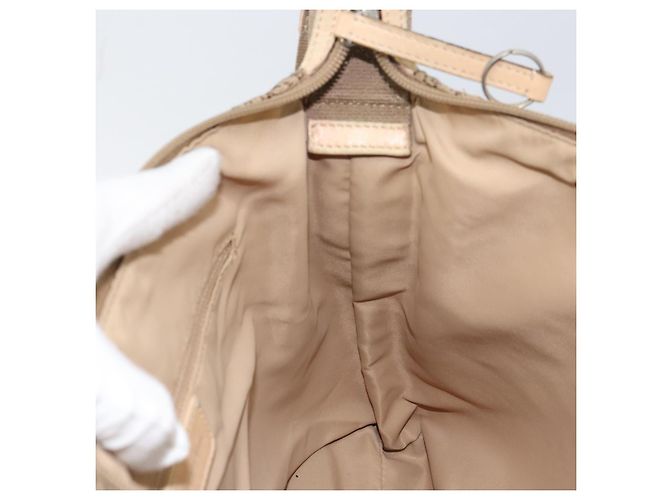 Borsa a Spalla in Tela Trotter Christian Dior Beige Argento Auth ep12239 - vista 17
