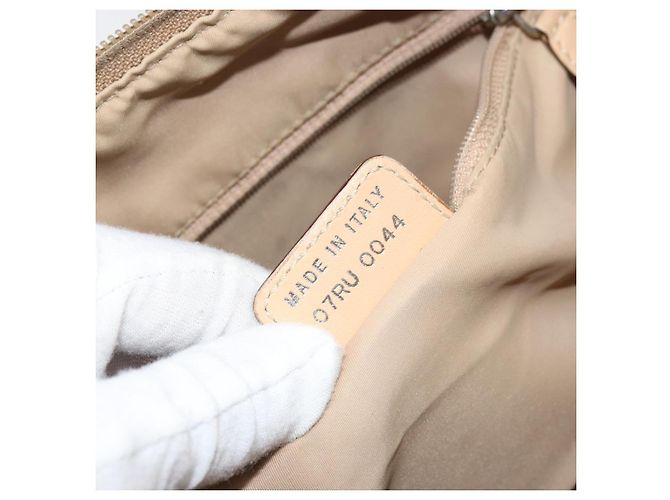 Borsa a Spalla in Tela Trotter Christian Dior Beige Argento Auth ep12239 - vista 21