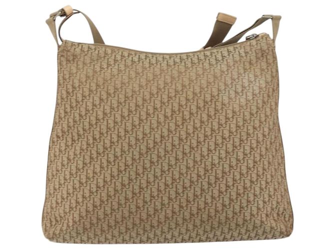 Borsa a Spalla in Tela Trotter Christian Dior Beige Argento Auth ep12239 - vista 3