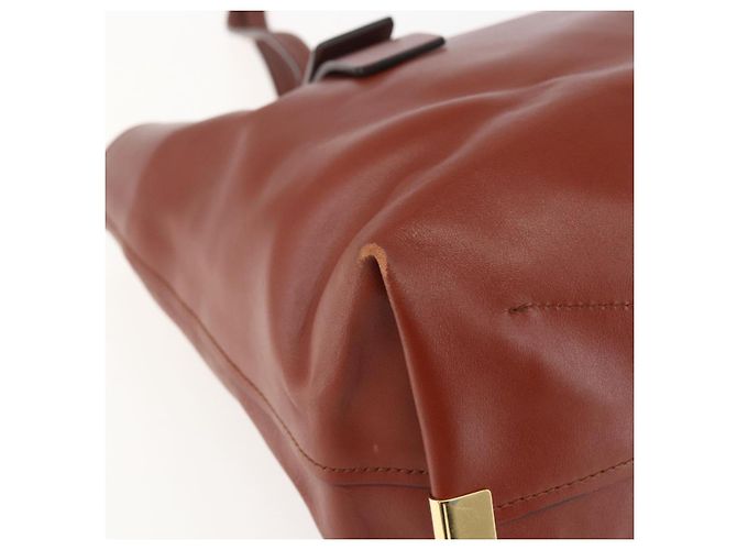 Chloé Borsa Tote in Pelle Marrone Oro Auth am10080 D'oro - vista 10