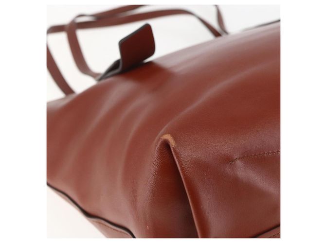 Chloé Borsa Tote in Pelle Marrone Oro Auth am10080 D'oro - vista 12