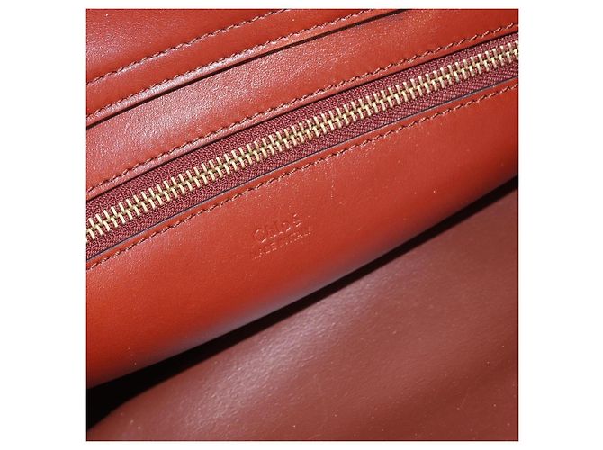 Chloé Borsa Tote in Pelle Marrone Oro Auth am10080 D'oro - vista 15