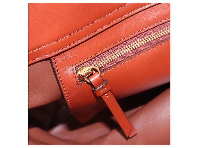 Chloé Borsa Tote in Pelle Marrone Oro Auth am10080 D'oro - vista 16