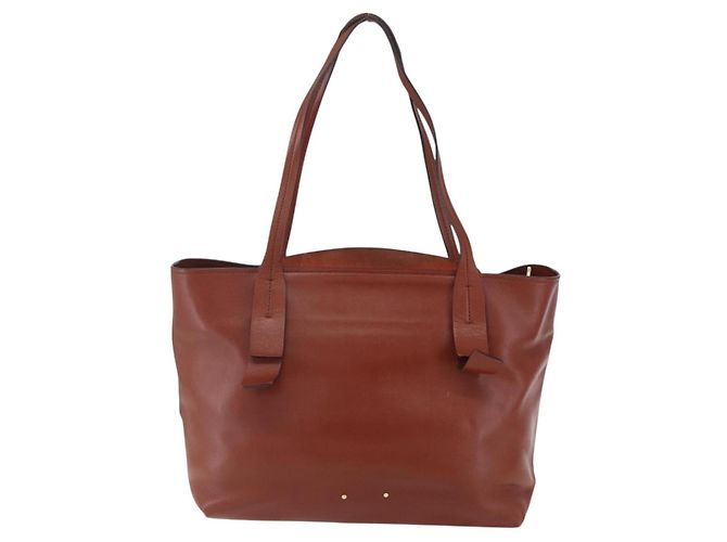 Chloé Borsa Tote in Pelle Marrone Oro Auth am10080 D'oro - vista 3