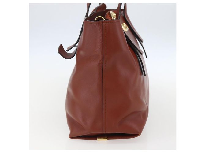 Chloé Borsa Tote in Pelle Marrone Oro Auth am10080 D'oro - vista 4