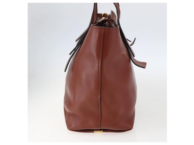 Chloé Borsa Tote in Pelle Marrone Oro Auth am10080 D'oro - vista 5