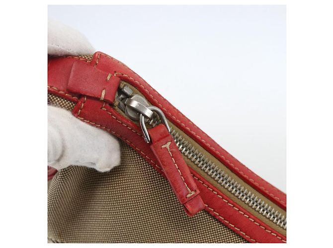 PRADA Schultertasche aus Canvas Beige Silber Authentisch 159720 - Ansicht 15