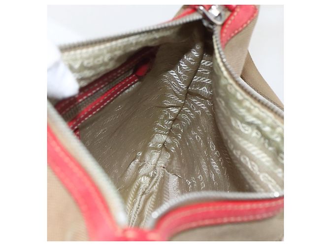PRADA Schultertasche aus Canvas Beige Silber Authentisch 159720 - Ansicht 19
