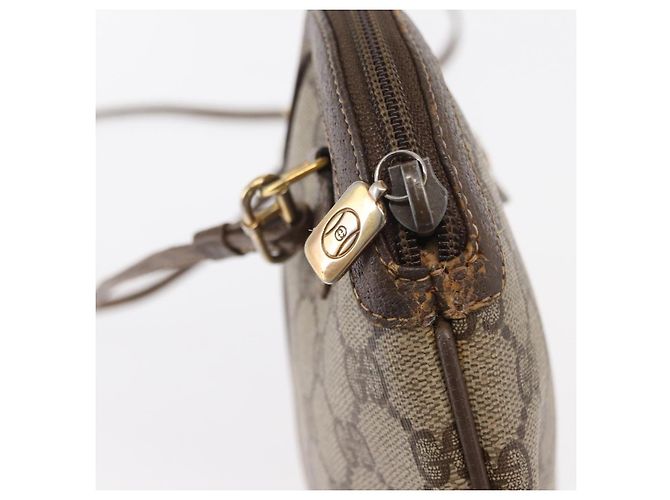 Borsa Sherry Line GG Supreme Web di GUCCI in PVC Beige e Oro 904 02 047 Auth ka922 D'oro - vista 16