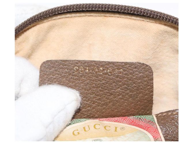 Borsa Sherry Line GG Supreme Web di GUCCI in PVC Beige e Oro 904 02 047 Auth ka922 D'oro - vista 22