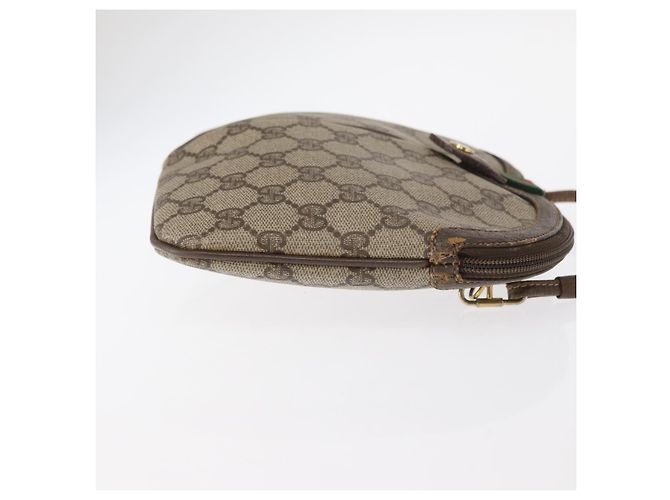 Borsa Sherry Line GG Supreme Web di GUCCI in PVC Beige e Oro 904 02 047 Auth ka922 D'oro - vista 4