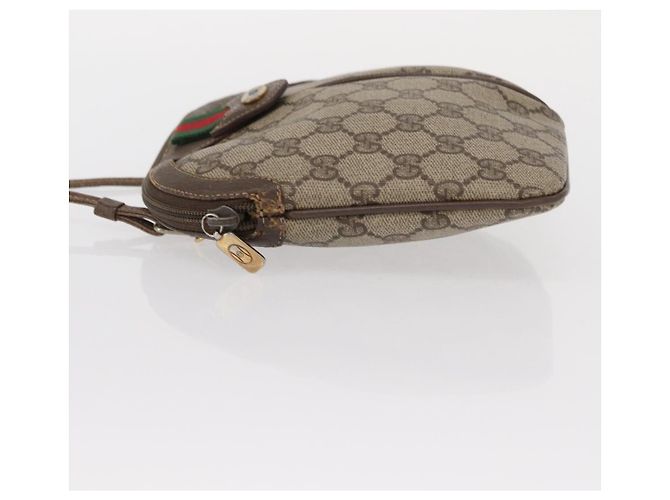 Borsa Sherry Line GG Supreme Web di GUCCI in PVC Beige e Oro 904 02 047 Auth ka922 D'oro - vista 6
