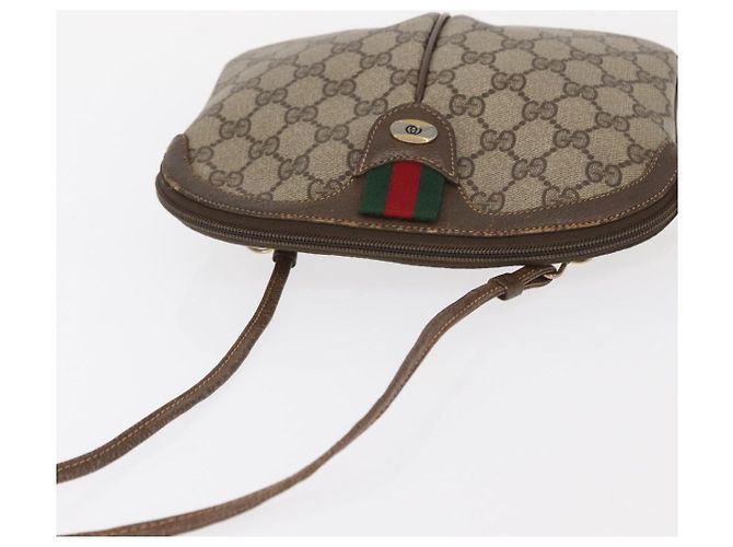 Borsa Sherry Line GG Supreme Web di GUCCI in PVC Beige e Oro 904 02 047 Auth ka922 D'oro - vista 7