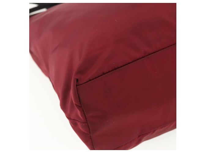 Tote Borsa sportiva PRADA in nylon rosso argento Auth ti3508 - vista 16