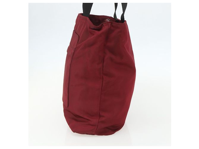 Tote Borsa sportiva PRADA in nylon rosso argento Auth ti3508 - vista 4