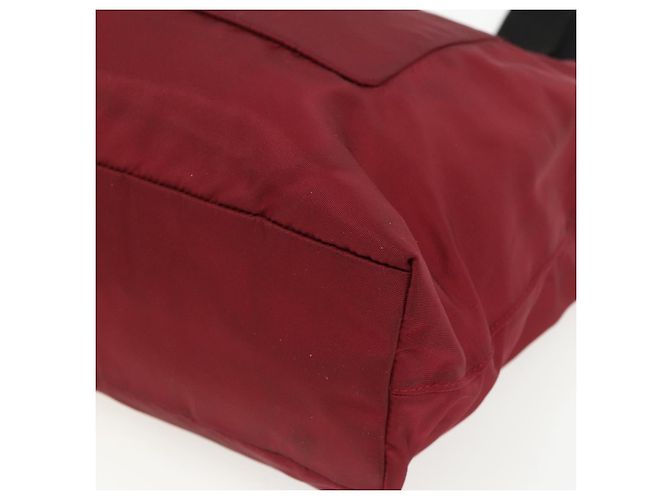 Tote Borsa sportiva PRADA in nylon rosso argento Auth ti3508 - vista 9