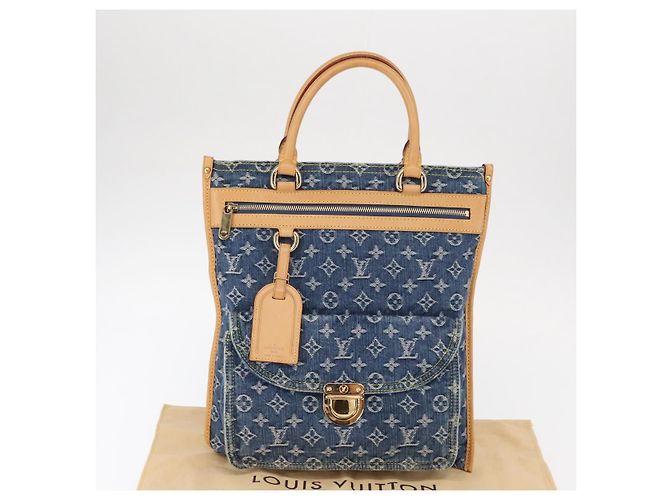 LOUIS VUITTON Borsa Tote Piatta Monogram in Denim Blu M95018 LV Auth 159149SM - vista 12