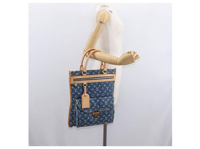 LOUIS VUITTON Borsa Tote Piatta Monogram in Denim Blu M95018 LV Auth 159149SM - vista 26