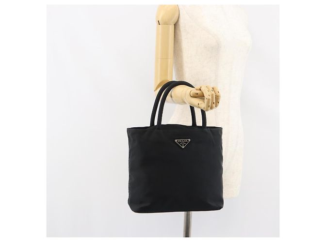 PRADA Bolso de mano de nylon negro Auth 156858 - vista 23
