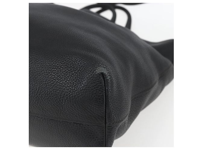 PRADA Handtasche Leder 2-Wege Schwarz Gold Auth mr1569 Golden - Ansicht 16