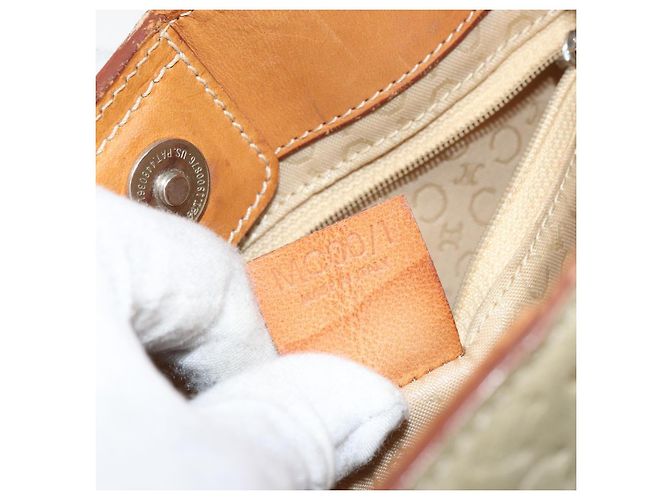 Céline CELINE C Macadam Canvas Handtasche aus Wildleder Beige Silber Authentisch bs31641 - Ansicht 12
