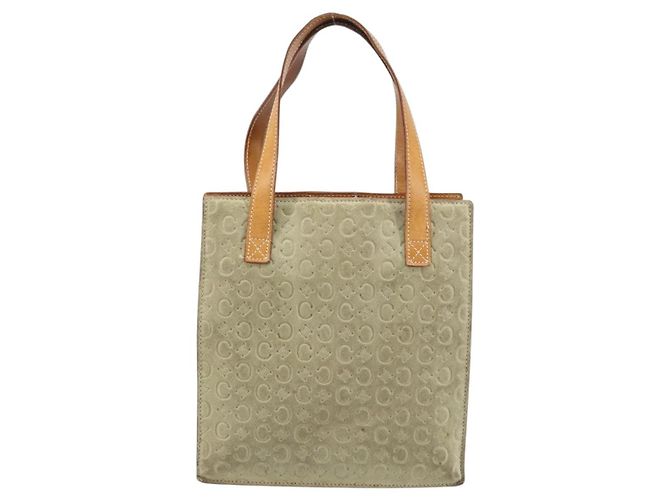 Céline CELINE C Macadam Canvas Handtasche aus Wildleder Beige Silber Authentisch bs31641 - Ansicht 2