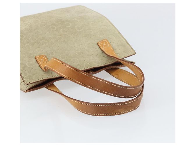 Céline CELINE C Macadam Canvas Handtasche aus Wildleder Beige Silber Authentisch bs31641 - Ansicht 7