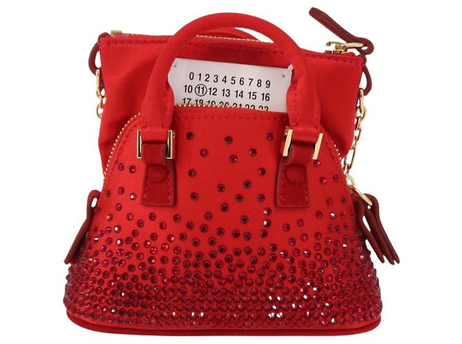 Autre Marque Borsa a Spalla 5AC Maison Margiela Raso Rosso Oro Auth 154203M D'oro - vista 13