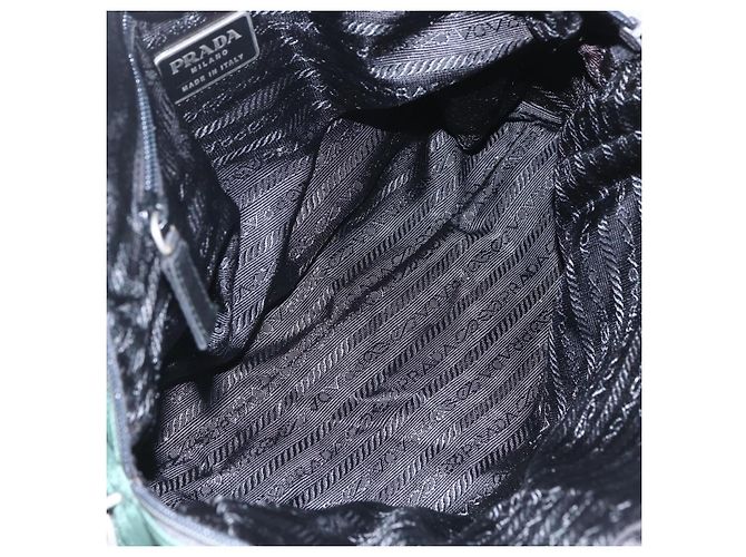PRADA Borsa a mano in nylon verde argento Auth 154193 - vista 10