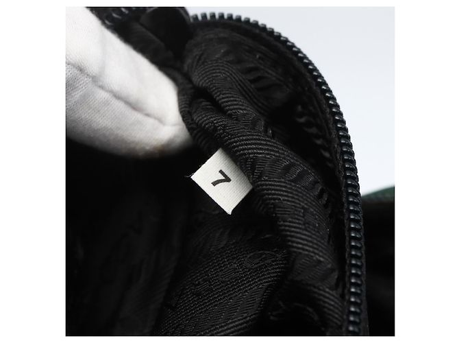 PRADA Borsa a mano in nylon verde argento Auth 154193 - vista 11