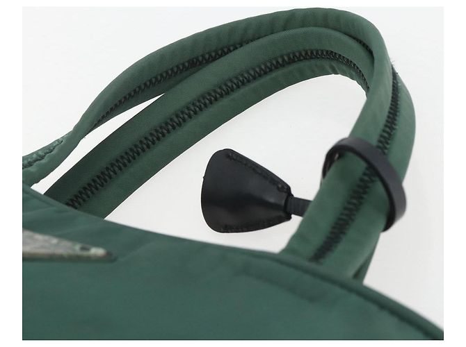 PRADA Borsa a mano in nylon verde argento Auth 154193 - vista 14
