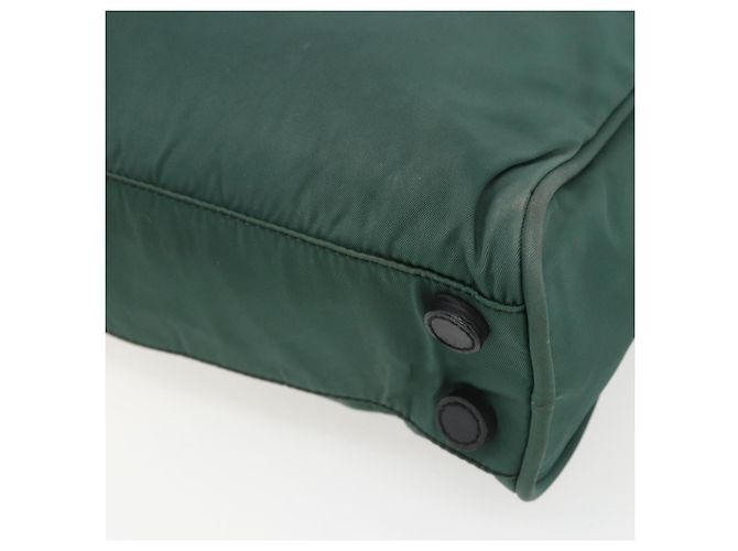 PRADA Borsa a mano in nylon verde argento Auth 154193 - vista 16