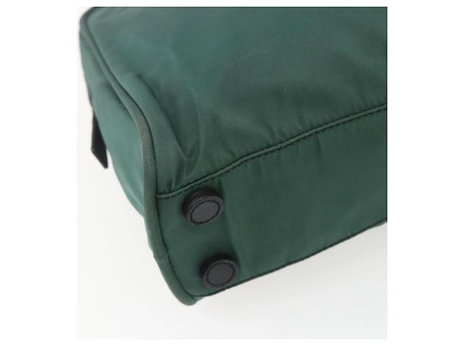 PRADA Borsa a mano in nylon verde argento Auth 154193 - vista 17