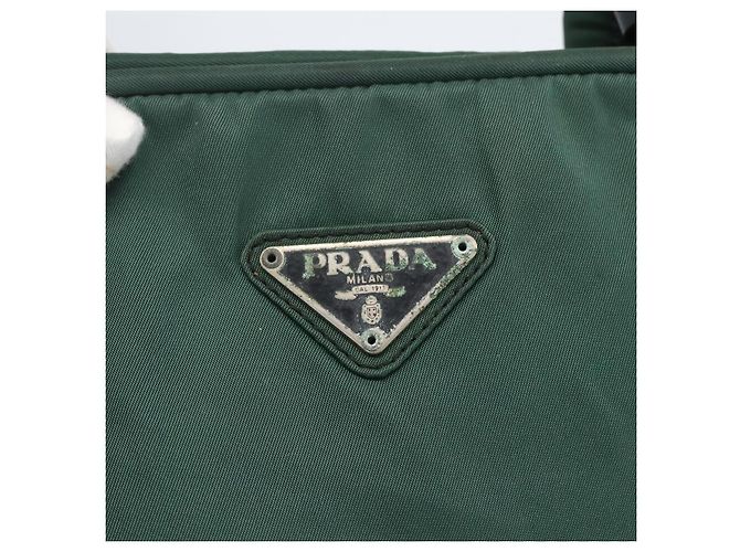 PRADA Borsa a mano in nylon verde argento Auth 154193 - vista 19