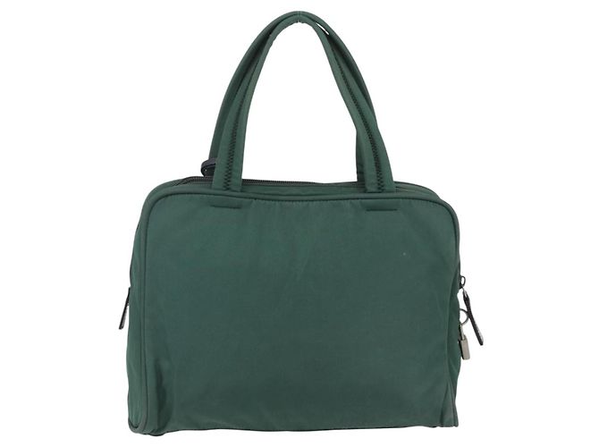 PRADA Borsa a mano in nylon verde argento Auth 154193 - vista 2