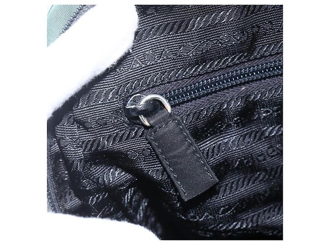 PRADA Borsa a mano in nylon verde argento Auth 154193 - vista 21